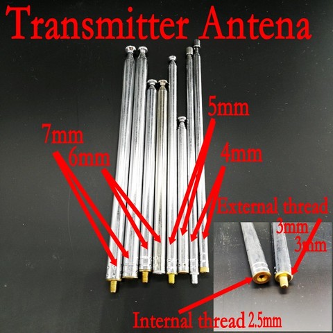Controller Transmitter 4mm 5mm 6mm 7mm External Internal Female Male Screw thread Antena R/C Toys Car Tanks Boats Spare Parts ► Photo 1/1