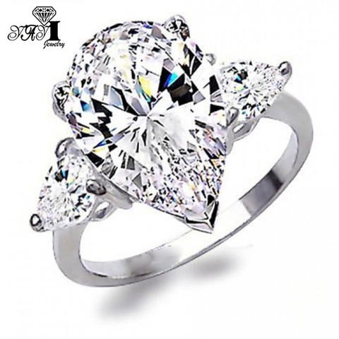 YaYI Fashion Women Jewelry Ring 5CT White Zircon CZ  Silver Color Engagement Rings wedding Rings Party Ring Gifts ► Photo 1/2