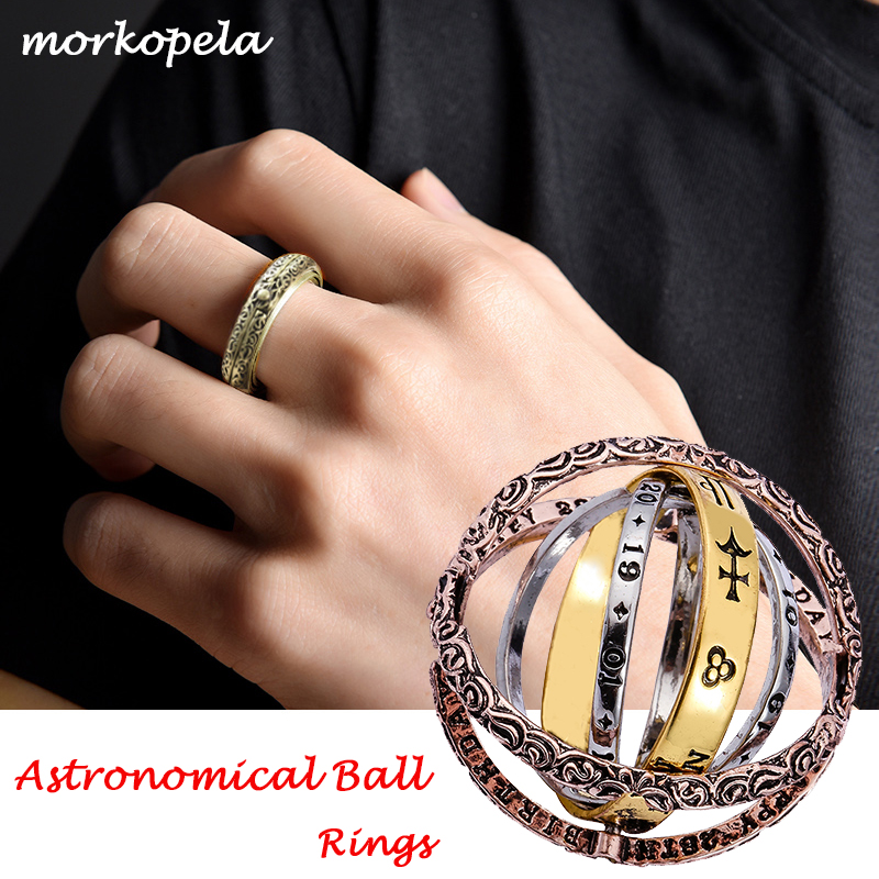 Astronomical Sphere Ball Ring Foldable Cosmic Finger Ring Band Fashion  Jewelry For Couple-Rings- - AliExpress