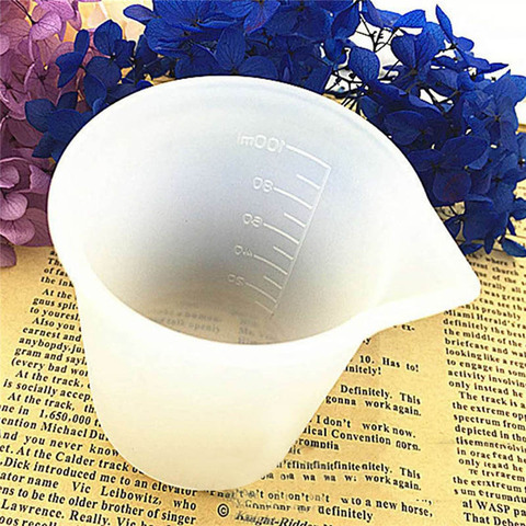 100ML White Silicone Measuring Cup Resin Silicone Mould Handmade DIY Jewelry Making Tool Epoxy Resin Cup Crystal Scale ► Photo 1/6