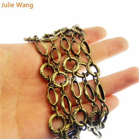 Julie Wang 1 meter/pack Antique Bronze Vintage Metal Link Chain For Necklace Bracelet Women Decorate Jewelry Making Accessory ► Photo 1/6