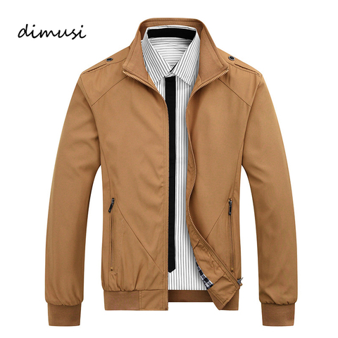 DIMUSI Mens Bomber Jackets Spring Autumn Mens Sportswear Slim Stand Collar Coats Male Thin Windbreaker Streetwear Jackets 5XL ► Photo 1/6