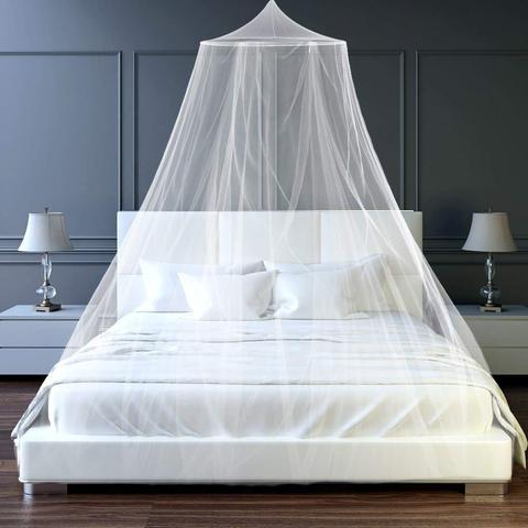 4 Colors Summer Elgant Hung Dome Mosquito Net For Double Bed Summer Polyester Mesh Fabric Home bedroom Baby Adults Hanging Decor ► Photo 1/6