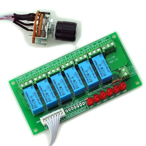 Electronics-Salon 6 Channel Unbalanced Stereo or Balanced Mono Audio Input Selector Relay Module ► Photo 1/1