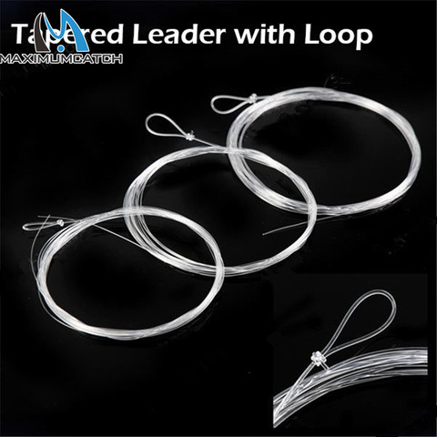 Maximumcatch 7.5ft-15ft 0X-7X Tapered Leader with Loop Nylon Leader Clear Fly Fishing Line ► Photo 1/6