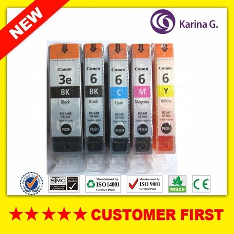 5PCS For BCI-3eBK BCI-6BK/C/M/Y Compatible Ink Cartridge without chip For CANON PIXMA iP4000/iP4000R/iP4200/iP4300/iP5000/iP5200 ► Photo 1/1