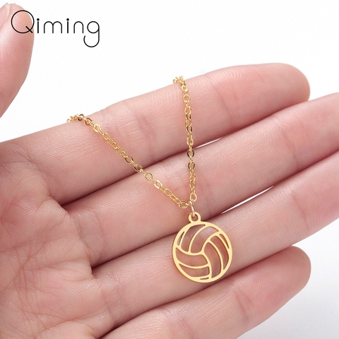 fashion Volleyball Necklace Women Men Ball Pendant Sports Jewelry