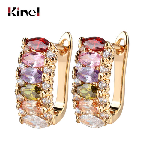 Kinel Drop Shipping Luxury Ear Cuff Earring 6pcs Marquise CZ Formed Brilliant Flower Stud Earrings with Zircon Stone Women Gifts ► Photo 1/6