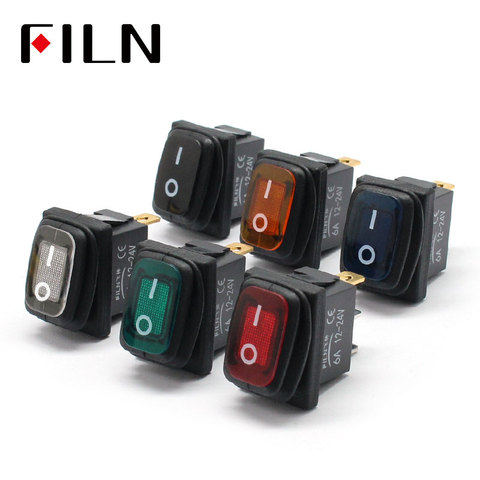 kcd1-101 3 pins mini on off seal waterproof rocker switch in 12v red lighting 6a250vac 13x19mm ► Photo 1/6