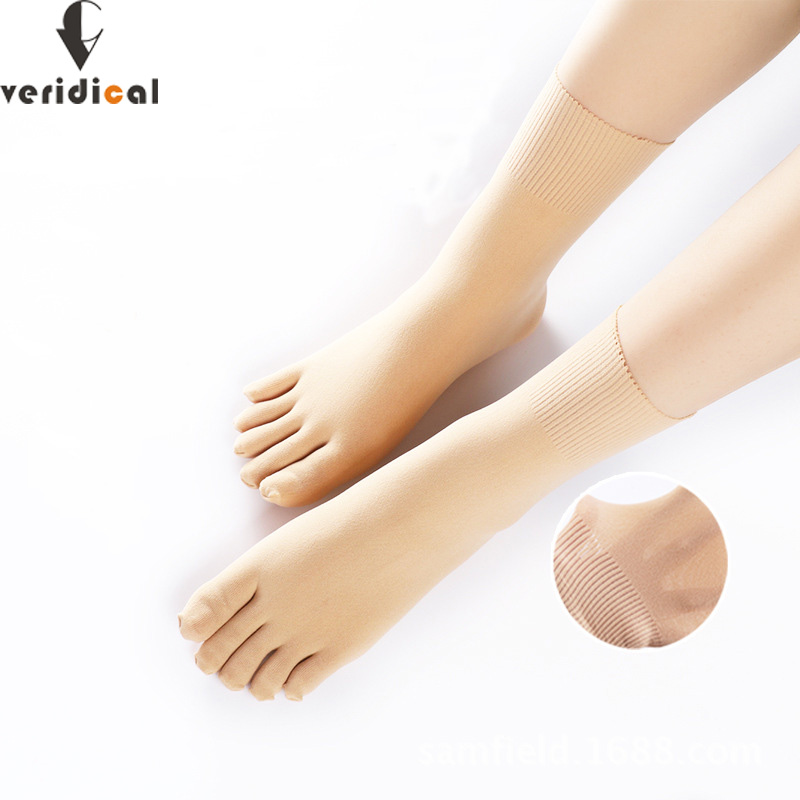 4 Pairs Women Velvet Silk Socks Bottom Non Slip Sole Massage Socks Anti-friction
