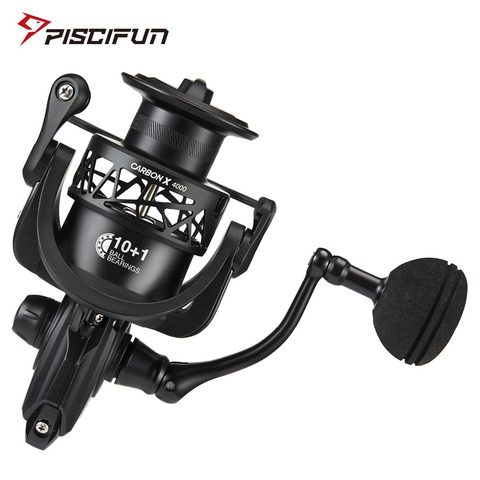 Piscifun Carbon X Spinning Reel 5.2:1 6.2:1 Gear Ratio Light to 162g Carbon Frame Rotor 11 Shielded BB Saltwater Fishing Reel ► Photo 1/6