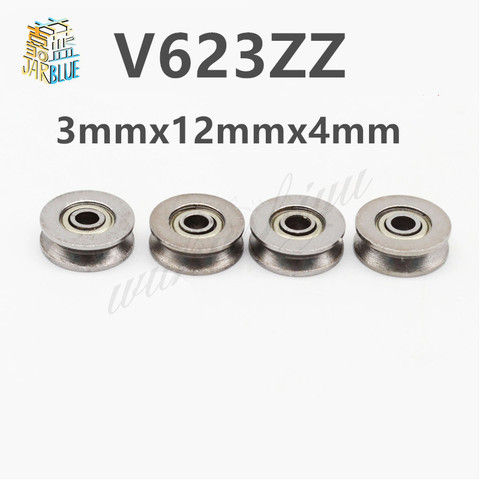 20Pcs/set V623ZZ V Groove Ball Bearing 3x12x4mm Carbon Steel V Groove Bearing Used In Rail Track Linear Motion System Wholesale ► Photo 1/4