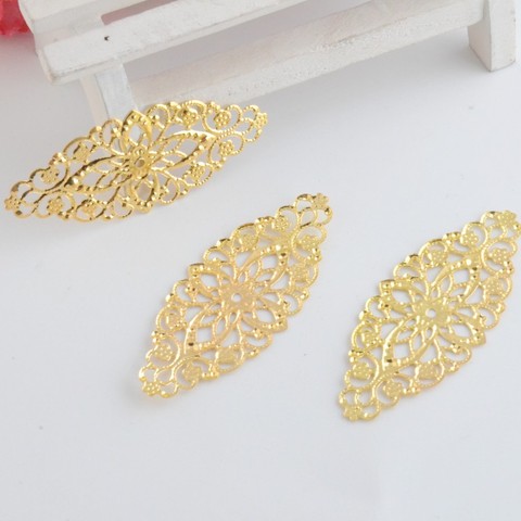 Free shipping Retail 25pcs Filigree Flower Wraps Connectors Metal Crafts Gift Decoration DIY Findings 60x26mm ► Photo 1/5