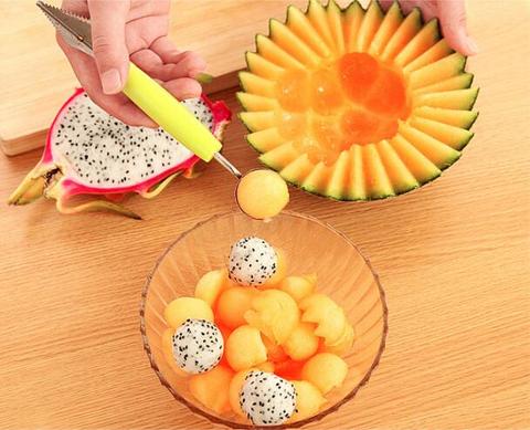 1pc Set Melon Baller Scoop - 3-in-1 Stainless Steel Fruit Carving