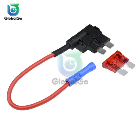 12V Micro/Mini/Standard Size Car Fuse Holder Add-a-circuit TAP Adapter with 10A Micro Mini Standard ATM Blade Fuse ► Photo 1/6