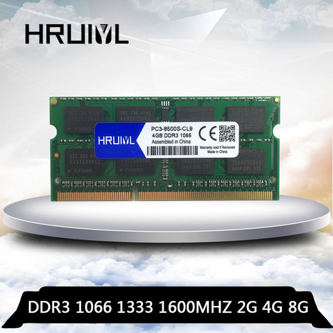 HRUIYL Ram 2gb 4gb 8gb DDR3 1066 1333 1600 1066mhz 1333mhz 1600mhz DDR3L DDR3 4GB 4G 8G Memory Ram Memoria sdram Laptop Notebook ► Photo 1/6