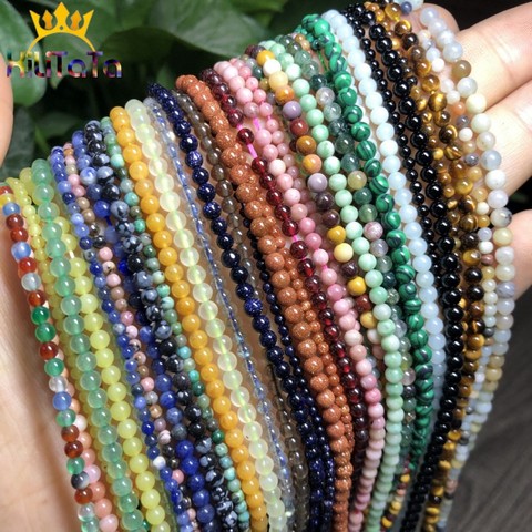 2-3mm Natural Stone Agates Labradorite Quartz Amazonite Crystal Beads Round Loose Spacer Beads For Jewelry Making DIY Bracelets ► Photo 1/6