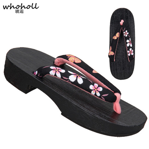 WHOHOLL Traditional Japanese Geta Clogs Summer Sandals Women Flip Flops for Female Paulownia Wooden Shoes Cosplay Costumes Shoes ► Photo 1/6