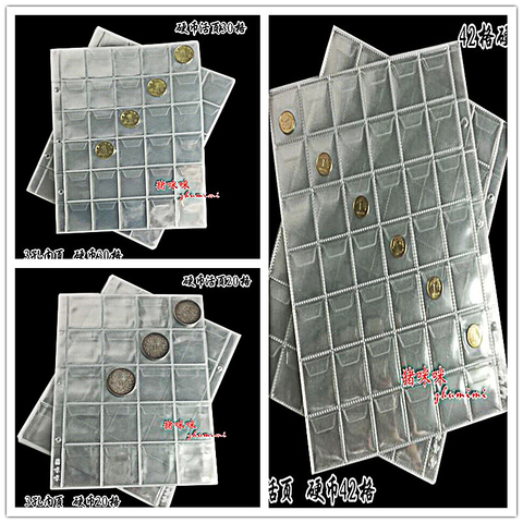 10PCS album for coins albums page 20/30/42 pocket coins collection PVC transparent inside pages 250 x 200 mm coins loose leaf ► Photo 1/4