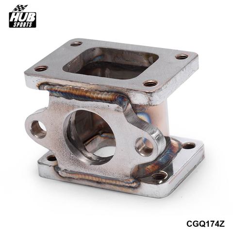Turbo flange adapter T25 to T25, T2 to T2 with 38 mm external wastegate stainless steel HU-CGQ174Z ► Photo 1/5