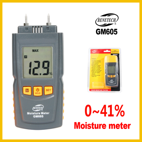 Digital LCD Display Wood Moisture Meter Humidity Tester Timber Damp Detector Portable Wood Moisture Meter GM605-BENETECH ► Photo 1/6