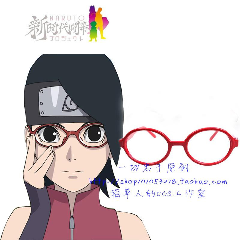 sarada uchiha, uchiha, ninja, anime, red glasses, re