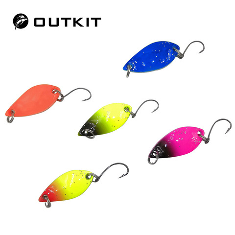 OUTKIT 5pcs/lot 5g 3cm Fishing Tackle Bait Fishing Metal Spoon Lure Bait For Trout Bass Spoons Small Hard Sequins Spinner Spoon ► Photo 1/6
