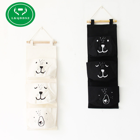 Wall Hanging Storage Bags Organizer Linen Closet Children Room Organizer Pouch for Toys Books Cosmetic Sundries Hanging bag ► Photo 1/6