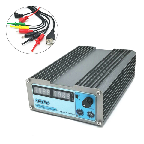 GOPHERT CPS-3205II  Digital Adjustable DC Power Supply OVP/OCP/OTP160W (110V220V ) 0-32V/0-5A With Alligator Clips ► Photo 1/1