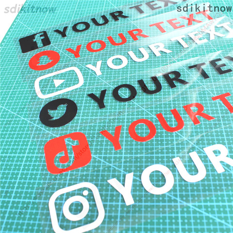 Custom Text WEBSITE PHONE FACEBOOK Instagram twitter tiktok YouTube Snapchat VK Twitch Name NICKNAME Window Decal car sticker ► Photo 1/5