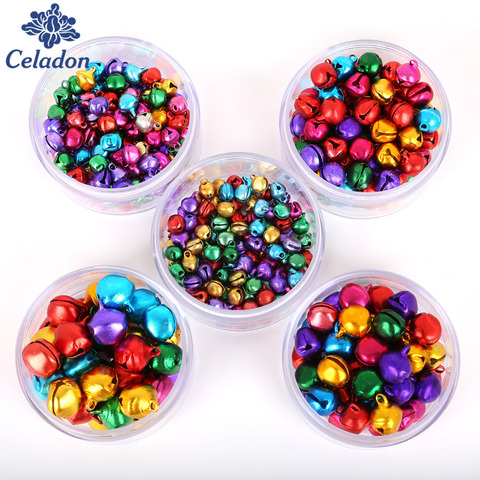 6mm-14mm Mix Colors Loose Beads Small Jingle Bells For Festival Party Decoration/Christmas Tree Decorations(30-200pcs) ► Photo 1/6