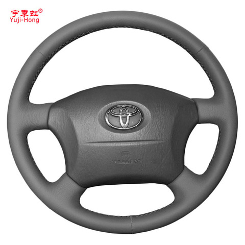 Yuji-Hong Black Artificial Leather Car Steering Wheel Covers Case for Toyota Prado 2004-2006 Land Cruiser 2006 LC120 Cover ► Photo 1/4