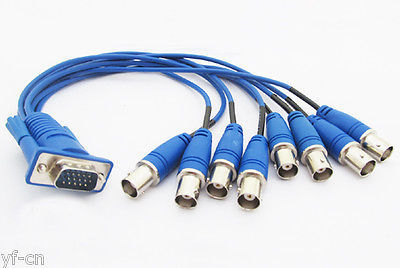 1 set VGA 15Pin 3 Row Male Plug TO 8 BNC Female Jack 8 in 1 Video CCTV Cable ► Photo 1/3