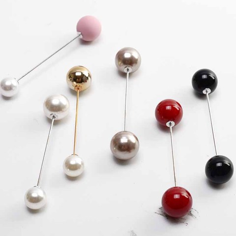 2022Fashion 1Pc Woman/Girl Imitation Pearl Brooch Classic Charm High Quality Accessories Simple Double Pearls Brooches All-match ► Photo 1/6