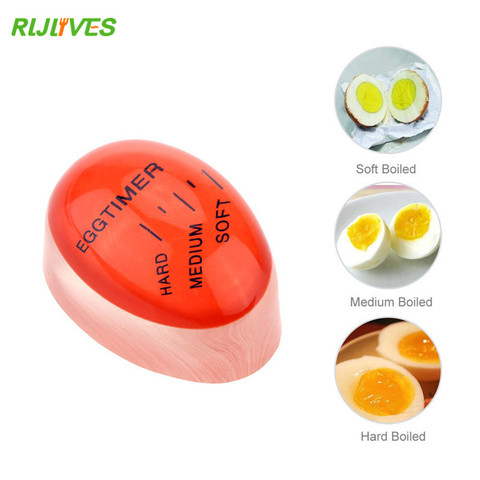 RLJLIVES 1Pc Egg Perfect Color Changing Timer Yummy Soft Hard Boiled Eggs Cooking Kitchen Eco-Friendly Resin Eggs Timer ► Photo 1/6