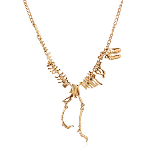 LOVBEAFAS 2022 Fashion Gothic Dragon Tyrannosaurus Skeleton Dinosaur Necklaces & Pendants Chain Choker Collar Necklace Women  ► Photo 1/5