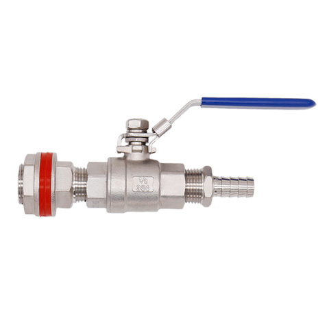 Weldless 304 SS Ball Valve with Hose Barb suitable Brew kettles, Homebrew Hardware ► Photo 1/6