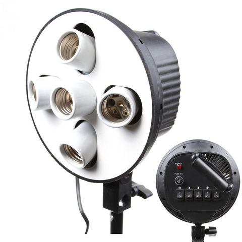 5-In-1 5 Socket E27 Bulb Head Bracket Light Flash Lamp Umbrella Holder Adapter for Photo Studio Softbox Monopod Stand ► Photo 1/1