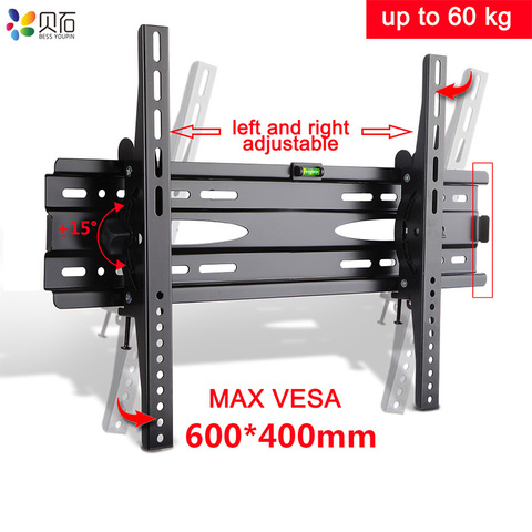 TV Wall Mounts Adjustable Ultra Slim Tilting Bracket for 32-65 Inch LED LCD TVs up to VESA 600x400mm and 132lbs Loading Capacity ► Photo 1/5