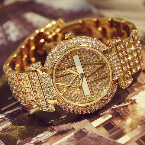 2022 Luxury Diamond Women Watches Fashion Stainless Steel Bracelet Wrist Watch Women Design Quartz Watch Clock relogio feminino ► Photo 1/6