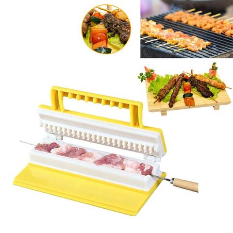 1Pc Creative BBQ Kebab Maker Single Row Meat Skewer Machine Quick Skewer Easy BBQ Tools For Outdoor Kitchen Tools Accessories ► Photo 1/1