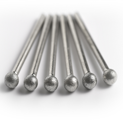 shank 3MM  Fine grain Ball shape Diamond grinding burr abrasive needle polishing bits for die grinder/dremel/rotary tools ► Photo 1/5