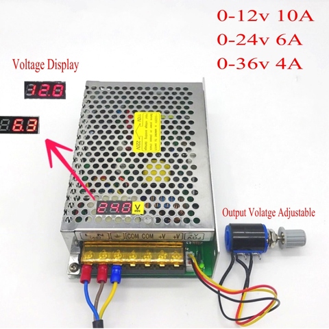 Digital display AC 220v 110v to DC 12V 24V 36V 150W Adjustable Voltage Regulated Transformer Switching Power Supply LED Driver ► Photo 1/6