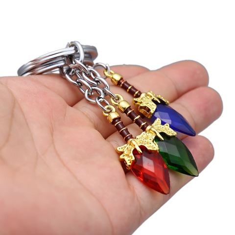 DOTA 2 Keychain Aghanim's Scepter Key chain 3 Color Crystal Key Ring Llavero Chaveiro Pendant Keychains Men Jewelry HC12208 ► Photo 1/1