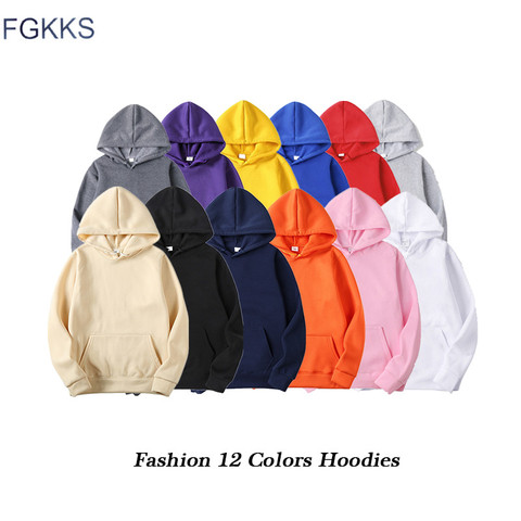FGKKS Quality Brand Men Hoodie 2022 Autumn Hip Hop Streetwear Men Pullover Sweatshirts Hoodies Mens Solid Color Hoodie Male ► Photo 1/6