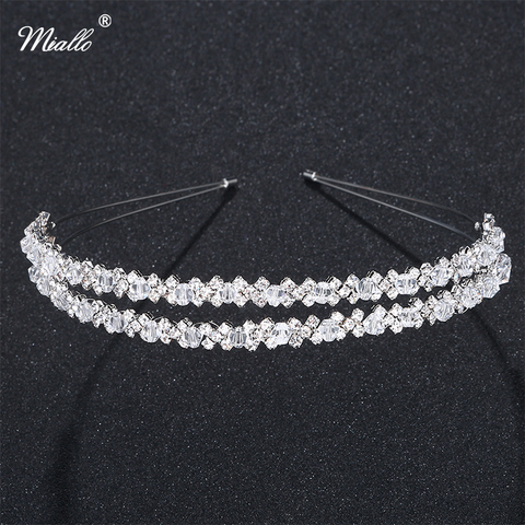 Miallo Crystal Rhinestones Hairbands Tiaras Beads Crowns Wedding Party Prom Hair Accessories Women Girls Fashion Head Jewelry ► Photo 1/6