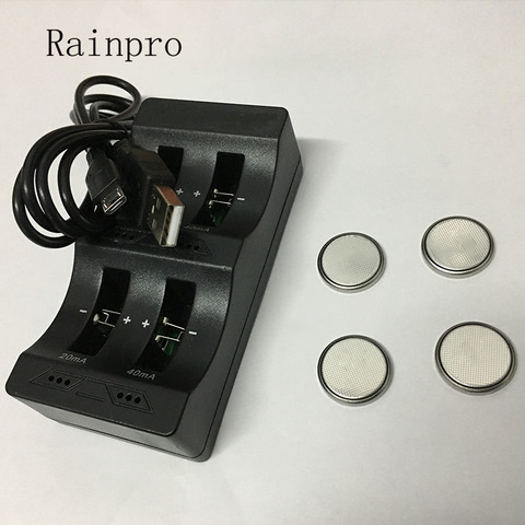 Rainpro 1set/lot (4PCS LIR2032+1PCS intelligent charger) 3.6V Rechargeable  coin cell lithium battery ► Photo 1/1