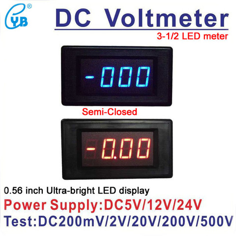 YB5135A 3 and 1/2 LED Digital DC Voltmeter DC 200mV/2V/20V/200V/500V Monitor Voltage Meter Tester Volt Panel Meter Voltmetre 3.5 ► Photo 1/1