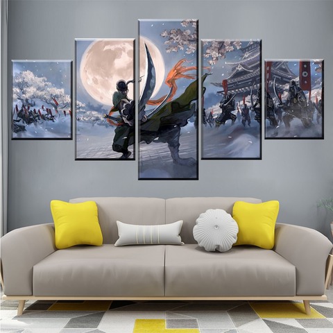 Canvas Poster Painting 5 Pieces Wall Art Animation One Piece Roronoa Zoro Prints Pictures Home Decoration For Living Room Frame ► Photo 1/6