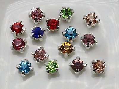 250 Silver Colour Mixed Color Crystal Glass Rose Montees 4mm Sew on Rhinestones Beads ► Photo 1/1